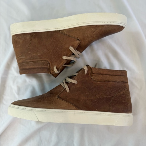 Nisolo Cortez Mid Top Brown Leather Sneaker Waterproof Size 12.5 Vibram Soles - Picture 6 of 9